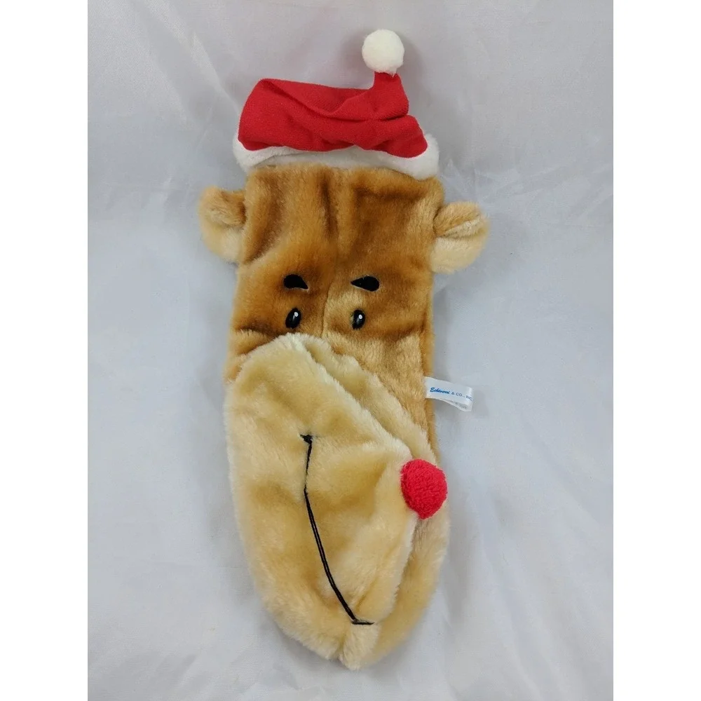 Reindeer Plush Christmas Stocking Sack 17 Inch Echiverri  & Co‎